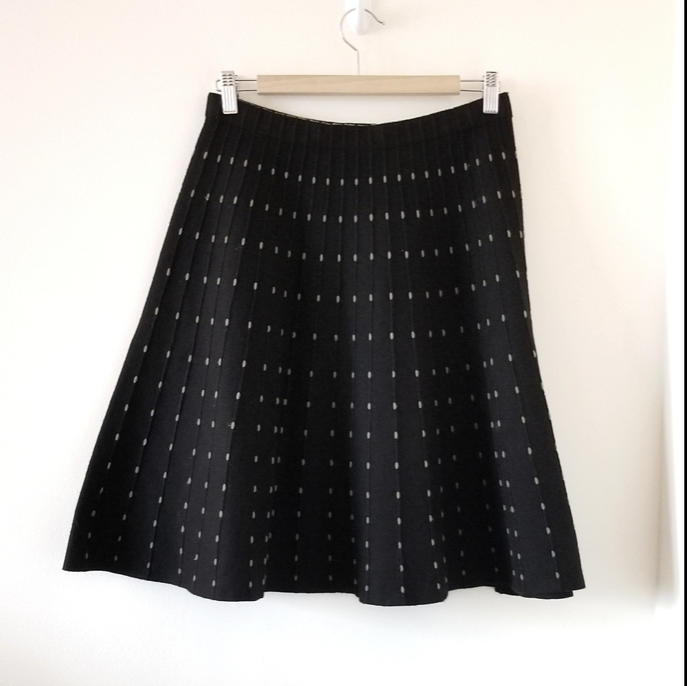 NWOT Pleated knit sweater dot ribbed fall skirt